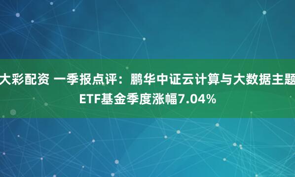大彩配资 一季报点评：鹏华中证云计算与大数据主题ETF基金季度涨幅7.04%