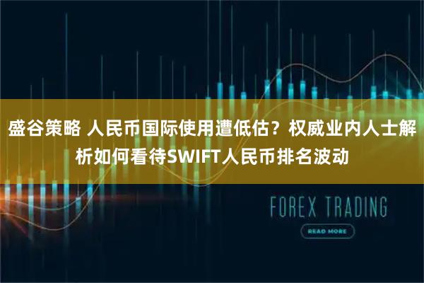 盛谷策略 人民币国际使用遭低估？权威业内人士解析如何看待SWIFT人民币排名波动